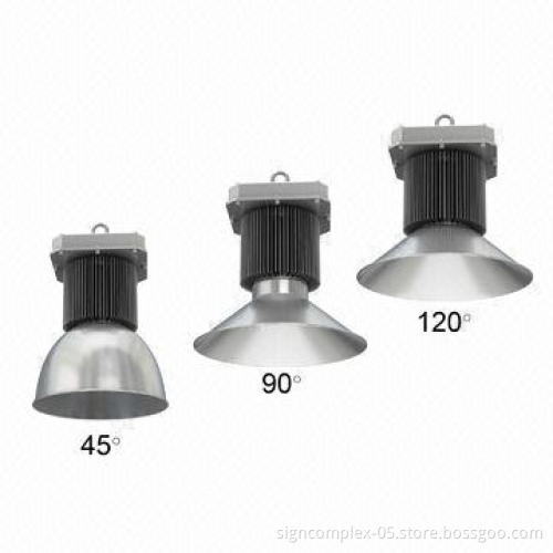 LED high bay lights, mainly use aluminum alloy as the material with glass lens and 250W power